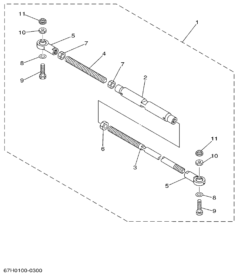 Yamaha F200BET, FL200BET STEERING GUIDE ATTACHMENT 2 parts diagram